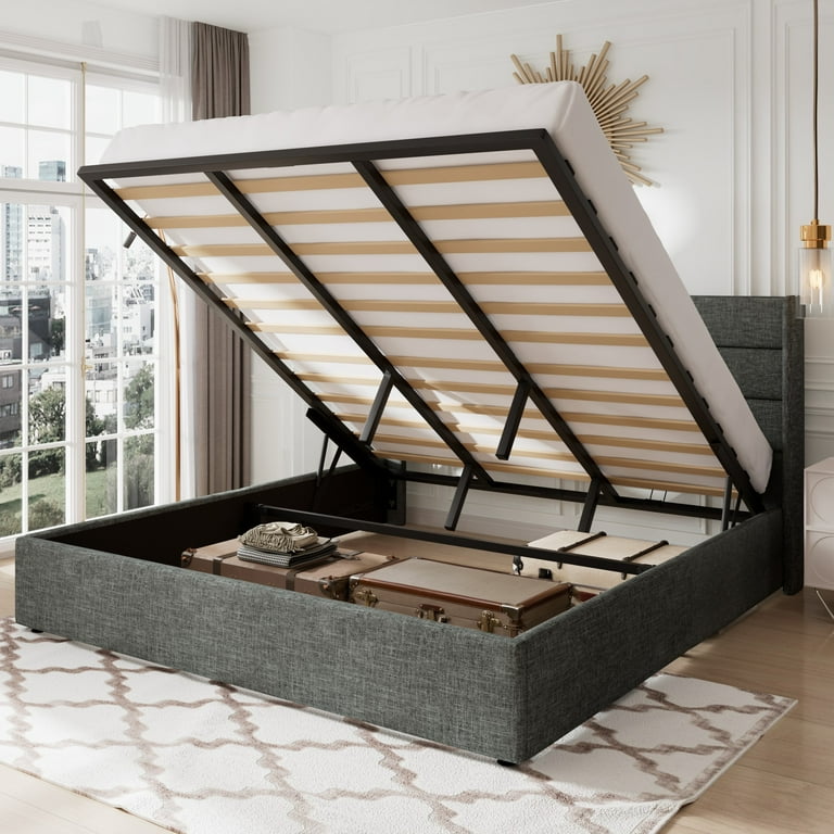 Allewie King Size Lift Up Platform Storage Bed Frame with Allewie King Size Lift Up Platform Storage Bed Frame with