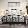 thumbnail image 1 of Allewie King Size Metal Platform Bed Frame with Vintage Style Wrought Iron Headboard and Footboard, No Box Spring Needed, Easy Assembly, Black, 1 of 8