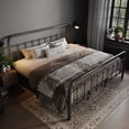 thumbnail image 1 of Allewie King Size Metal Platform Bed Frame with Victorian Style Wrought Iron-Art Headboard/Footboard, Silver Gray, 1 of 6