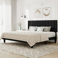 King Size Allewie Velvet Upholstered Bed Frame with Storage, Vertical