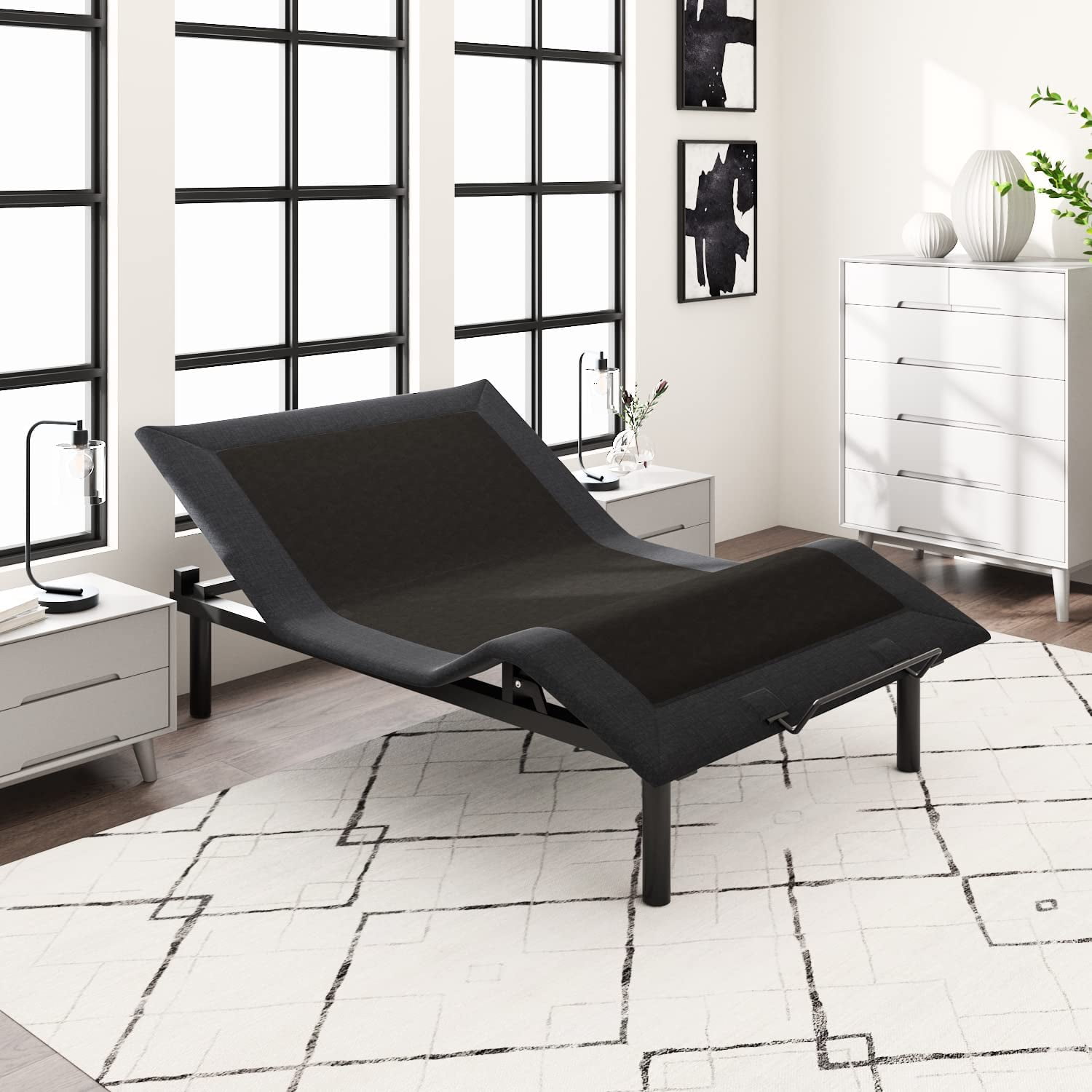 Allewie Queen Size Adjustable Bed Base Frame with New Generation Motor