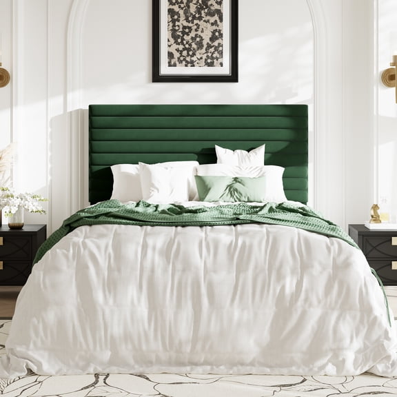 Allewie Queen Size Adjustable Headboard Bed Frame with 7.9'' Underbed Storage, No Box Spring Needed, Green