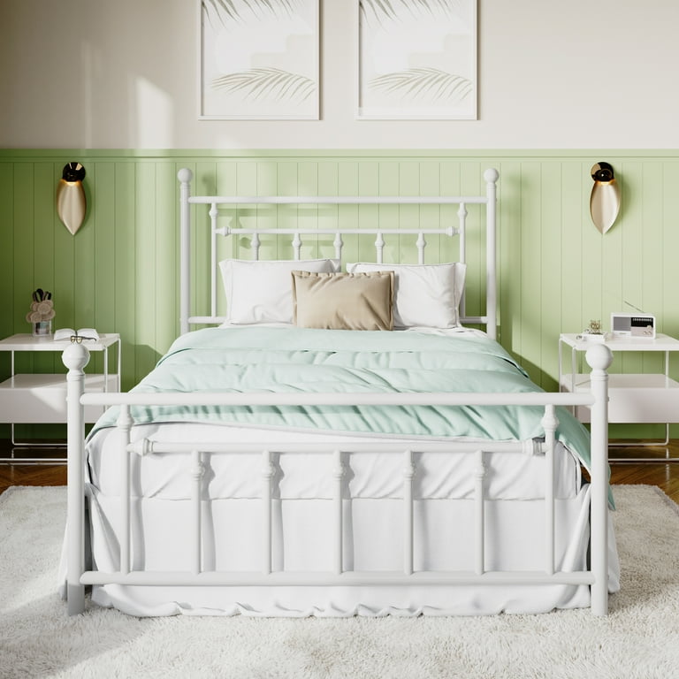 White aesthetic bed frames discount