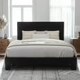 thumbnail image 1 of Allewie Queen Size Platform Bed Frame with Velvet Headboard/Fully Upholstered Mattress Foundation, No Box Spring Needed, Black, 1 of 10