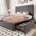 thumbnail image 1 of Allewie Queen Size Storage Bed Frame,Adjustable Headboard, Velvet Upholstered Platform Bed with 4 Oversized Underbed Drawers, Wooden Slats Support, No Box Spring Needed, Grey, 1 of 9