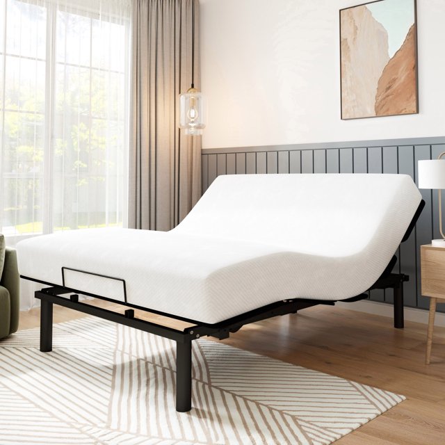 Allewie Queen Size Electric Adjustable Bed Base with Upgraded Motor