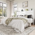 thumbnail image 1 of Allewie Queen Size Upholstered Bed Frame with Velvet Charging Station & Storage Headboard, White, 1 of 7