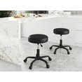 thumbnail image 1 of Allewie Round Rolling Stool PU Leather Height Adjustable Swivel Drafting Work SPA Medical Salon Stools Chair, Fully Black, 1 of 8