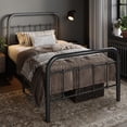 thumbnail image 1 of Allewie Twin Size Metal Platform Bed Frame with Victorian Style Wrought Iron-Art Headboard/Footboard, Silver Gray, 1 of 6