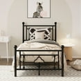 Allewie Twin Size Metal Platform Bed Frame with Victorian Vintage