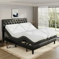 thumbnail image 1 of Allewie Upholstered Split King Size Adjustable Bed Base Frame with Motor 1.0, Independent Head & Foot Incline, Wireless Remote Control, 1 of 8