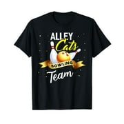 XMCMJJ Alley Cat Bowling Shirt Funny Bowler Bowling T-Shirt-S