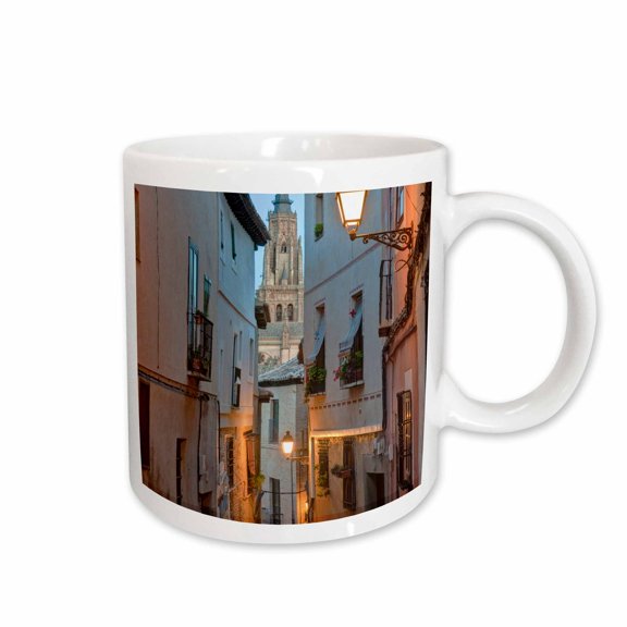 3drose, Alleyway and Toledo Cathedral Steeple, Toledo, Spain - Eu27 Rti0049 - Rob Tilley, 11oz Mug