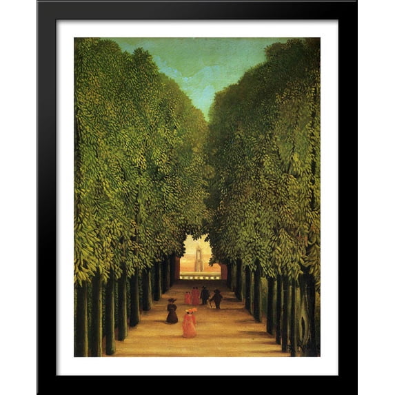 Alleyway in the Park of Saint Cloud 28x34 Large Black Wood Framed Print Art by Henri Rousseau