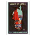thumbnail image 1 of Allez en Corse (Go to Corsica) - Compagnie Générale Transatlantique (French Line) - Vintage Ocean Liner Travel Poster by Edouard Collin c.1950s - Fine Art Matte Paper Print (Unframed) 30x44in, 1 of 4