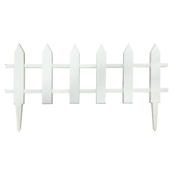 Allfenz 12" x 24" White Vinyl Garden Border Edging (6 Pieces)