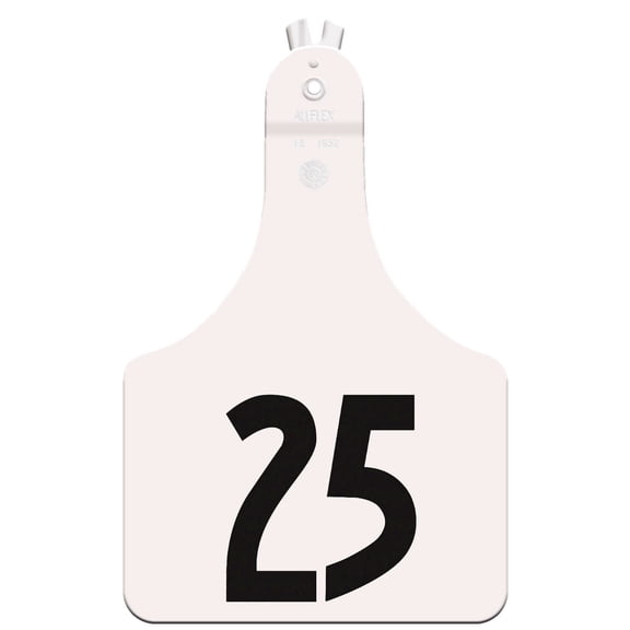 Allflex ATag Numbered Cow ID Ear Tags 26-50 White, 1 Count