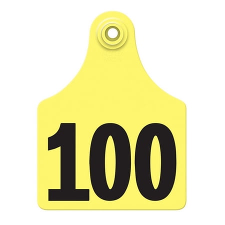 Allflex Global Ear Tag, 4" x 3", Maxi, Yellow, [76-100]