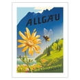 thumbnail image 1 of Allgäu Germany - Kleinwalsertal Austria - Bavarian Alps - Vintage Travel Poster by Senger Oberjoch c.1950s - Fine Art Matte Paper Print (Unframed) 18x24in, 1 of 4