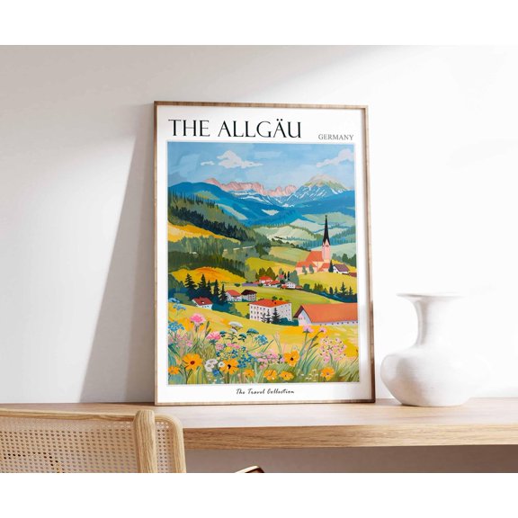 Allgäu Germany Travel Bavarian Alps Art, Unframed Paper Print