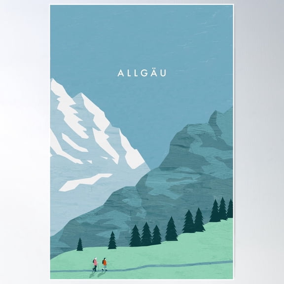 Allgäu travel poster Poster, 8x12 UNFRAMED