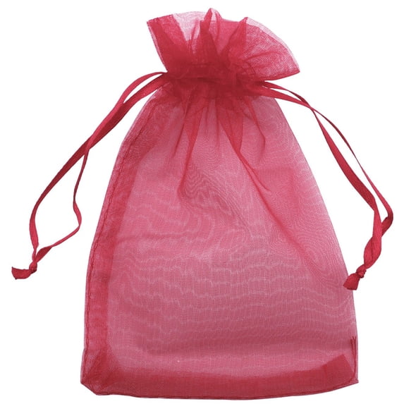 Allgala 100 Count Orangza Gift Party Favor Bags with Drawstring-4x6 Inch-Burgundy-PF53123