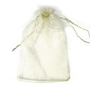 Allgala 100 Count Orangza Gift Party Favor Bags with Drawstring-4x6 Inch-Ivory-PF53122