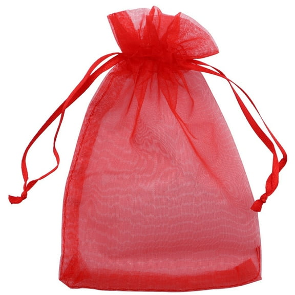 Allgala 100 Count Orangza Gift Party Favor Bags with Drawstring-4x6 Inch-Red-PF53105