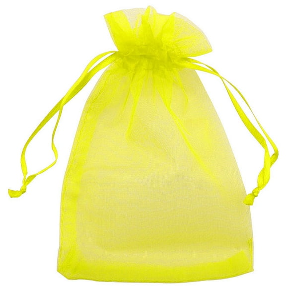 Allgala 100 Count Orangza Gift Party Favor Bags with Drawstring-4x6 Inch-Yellow-PF53113
