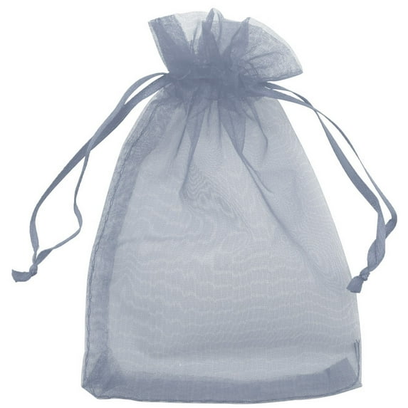 Allgala 100 Count Orangza Gift Party Favor Bags with Drawstring-5x7 Inch-Silver-PF53204