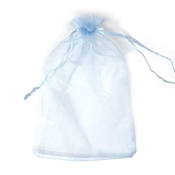 Allgala 100 Count Orangza Gift Party Favor Bags with Drawstring-6x8 Inch-Light Blue-PF53310