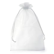 Allgala 100 Count Orangza Gift Party Favor Bags with Drawstring-6x8 Inch-White-PF53301