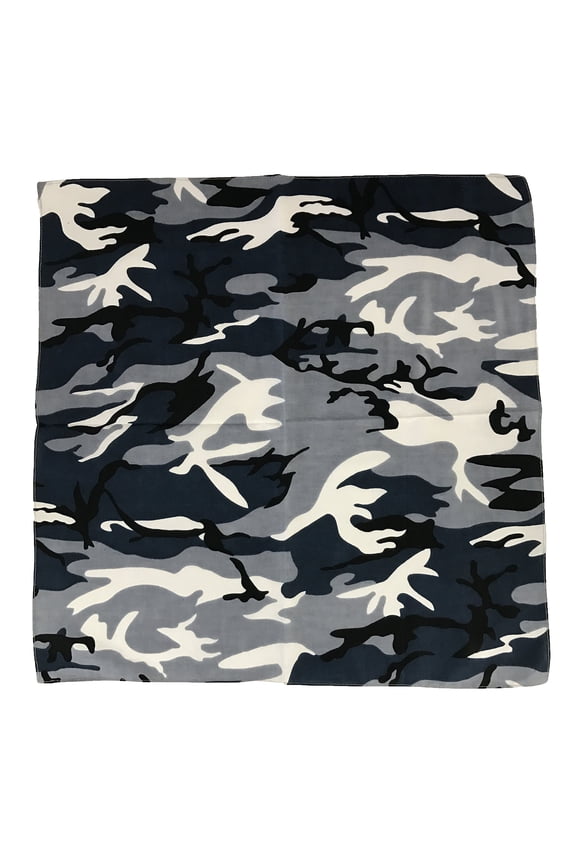 12 Pack 100% Cotton Premium Bandanas Head Band Wrap Scarf-Camouflage Blue-HA55994
