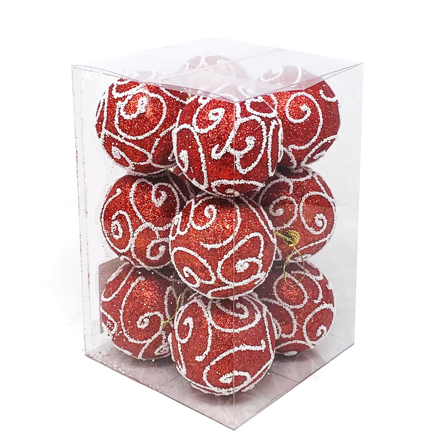 Allgala 12 Pack 3 Inch Christmas Tree Ornament BallsGlitter Decorated