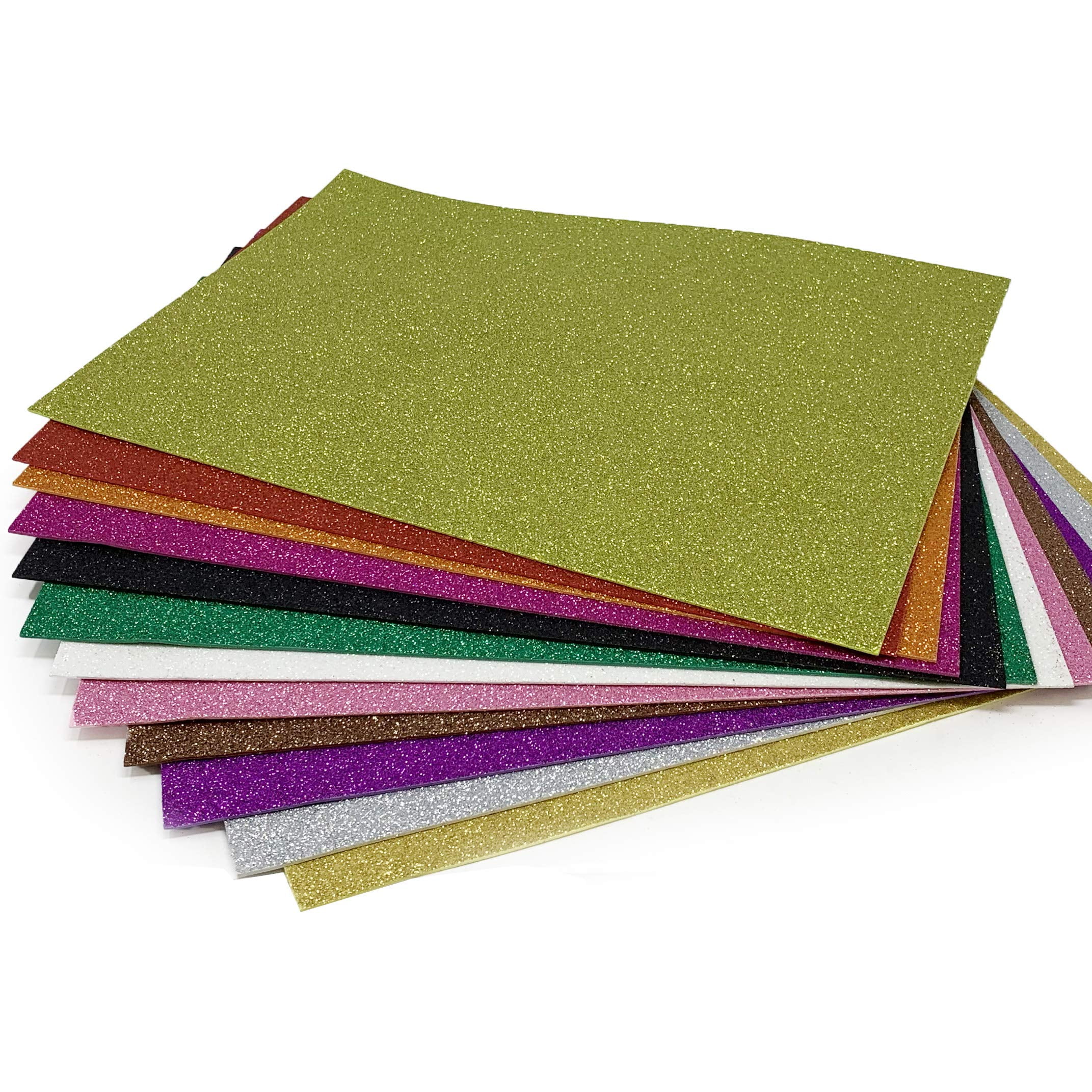 Allgala 12 Pack 30x40 cm X-Large Ledger Size Glitter EVA Foam Paper 12 x 16 Inch Sheets-Assorted-CF85700 12x16-XL-Glitter Assorted
