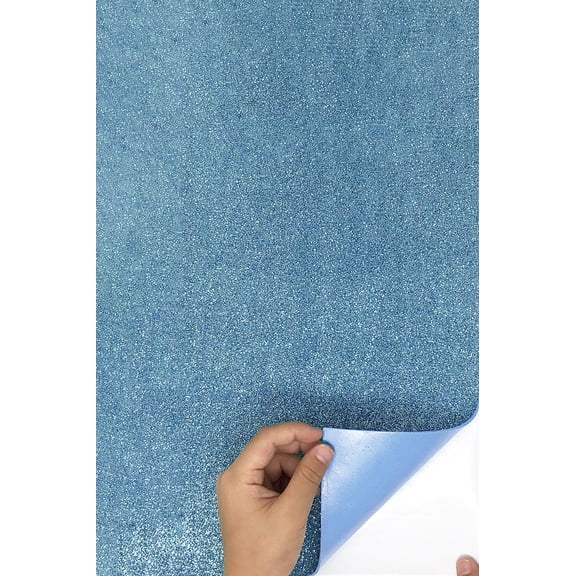 Allgala 12 Pack Glitter EVA Foam Paper 8 x 12inch Sheets-Light Blue Color Self-Adhesive - Perfect for Kids Art Craft Projects and Classrooms or Cosplay DIY Cutters Card Party Decoration