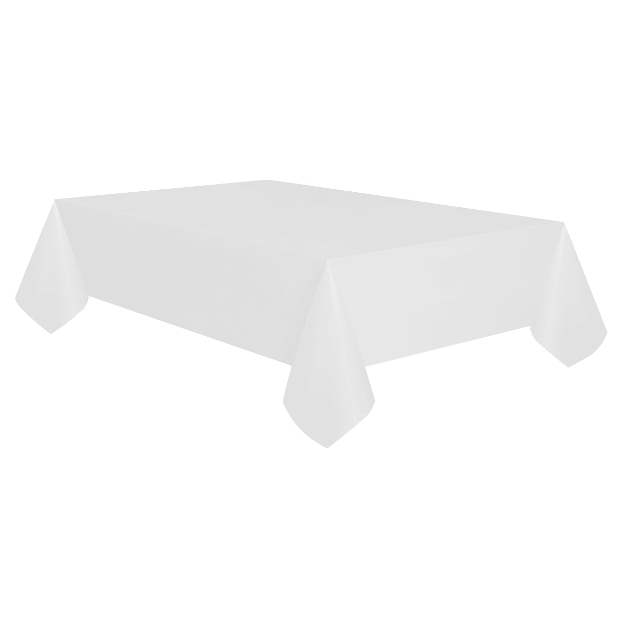 White Rectangular Stain Resistant Plastic Table Cover 54" x 108"