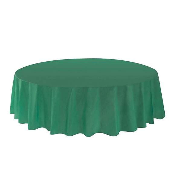 Allgala 12-Pack Premium Plastic Table Cover Medium Weight Disposable Tablecloth-12PK Round 84"-Dark Green-TC58507