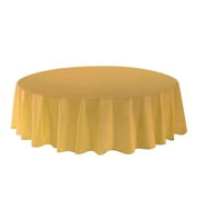 Allgala 12-Pack Premium Plastic Table Cover Medium Weight Disposable Tablecloth-12PK Round 84"-Gold-TC58503