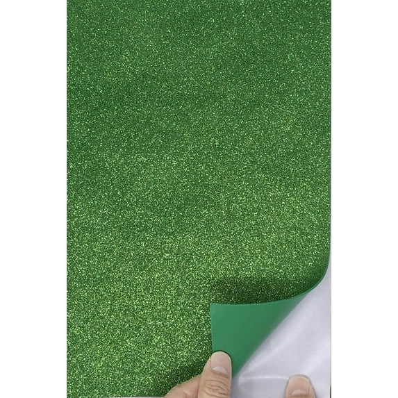 Allgala 12 Pack Self-Adhesive Glitter EVA Foam Paper 8 x 12inch Sheets-Green-CF85205