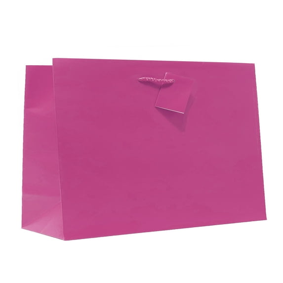 Allgala 12PK Value Premium Solid Color Paper Gift Bags (16" Wide Vogue-Fuchsia-GP50127)
