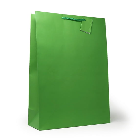 Allgala 12PK Value Premium Solid Color Paper Gift Bags (17"XL-Green-GP50073)