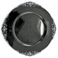 thumbnail image 1 of Allgala 13-Inch -Pack Heavy Quality Round Charger Plates-Floral Black Silver Trim-HD80349, 1 of 3