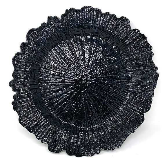 Allgala 13-Inch -Pack Heavy Quality Round Charger Plates-Reef Black-HD80334