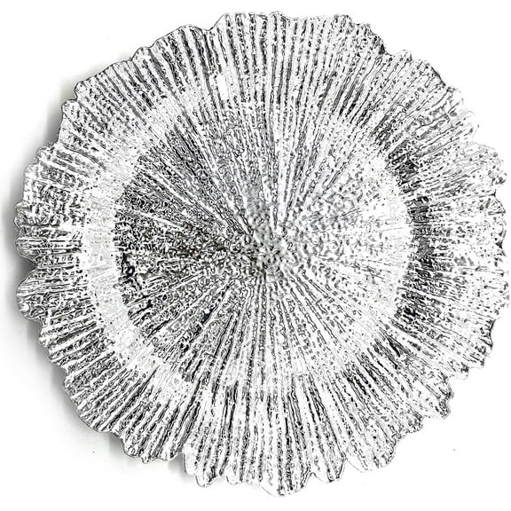 Allgala 13-Inch -Pack Heavy Quality Round Charger Plates-Reef Silver-HD80332