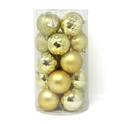 Allgala 20 PK 3 Inch (8CM) Large Christmas Ornament Balls for Xmas Tree-4 Style-Gold