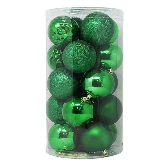 Allgala 20 PK 3 Inch (8CM) Large Christmas Ornament Balls for Xmas Tree-4 Style-Green