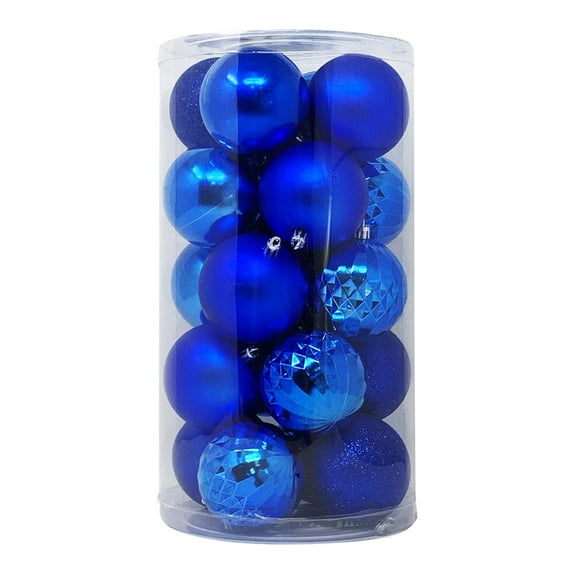Allgala 20 PK 3 Inch (8CM) Large Christmas Ornament Balls for Xmas Tree-4 Style-Royal Blue