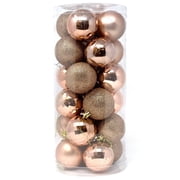 Allgala 24 PK 2.33 Inch 6CM Christmas Ornament Balls for Xmas Tree-4 Style-Rose Gold