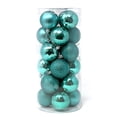 thumbnail image 1 of Allgala 24 PK 2.33 Inch (6CM) Christmas Ornament Balls for Xmas Tree-4 Style-Turquoise, 1 of 2